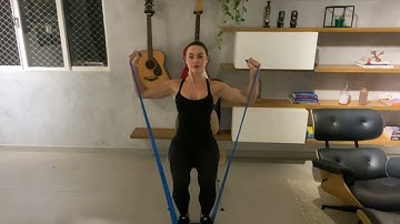 Desenvolvimento elástico sentada - Treino Certo