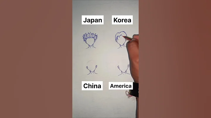 Japan vs Korea vs China vs America- How to draw hair for anime boy - different countries #howtodraw