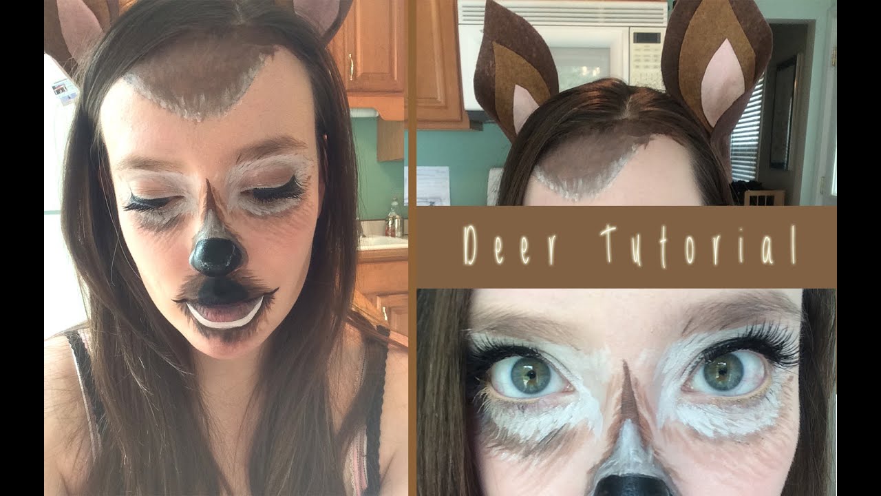 Deer Halloween Makeup Tutorial DIY Deer Ears YouTube