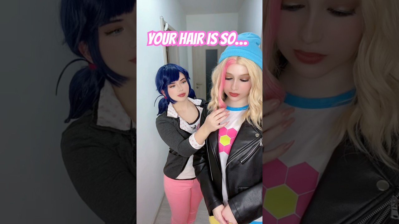 Your hair is so... | Marinette Dupain-Cheng & Zoé Lee @witchera_ #cosplay | #Miraculous Ladybug