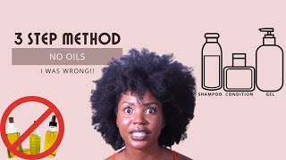 I WAS WRONG ABOUT  THE THREE STEP METHOD?! | My 4C Hair Detox Journey| 'NO OILS OR BUTTERS'