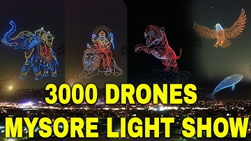 Mysuru Dasara 2025 | Drone Show | Mysore Palace | 3000 Drones Light Up | Night Show | #mysore #india