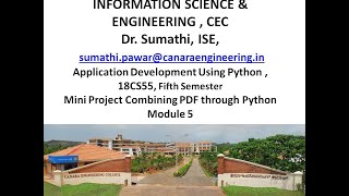 VTU Python 18cs55 M5 L15 Mini Project Combining PDF