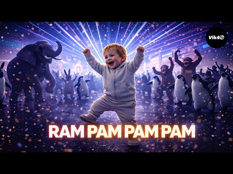 Funky Animal Baby Dance Ram Pam Pam Pam Music Video 4k HD 