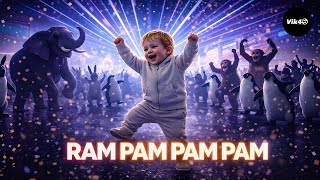 Funky Animal Baby Dance - Ram Pam Pam Pam ( 4K)