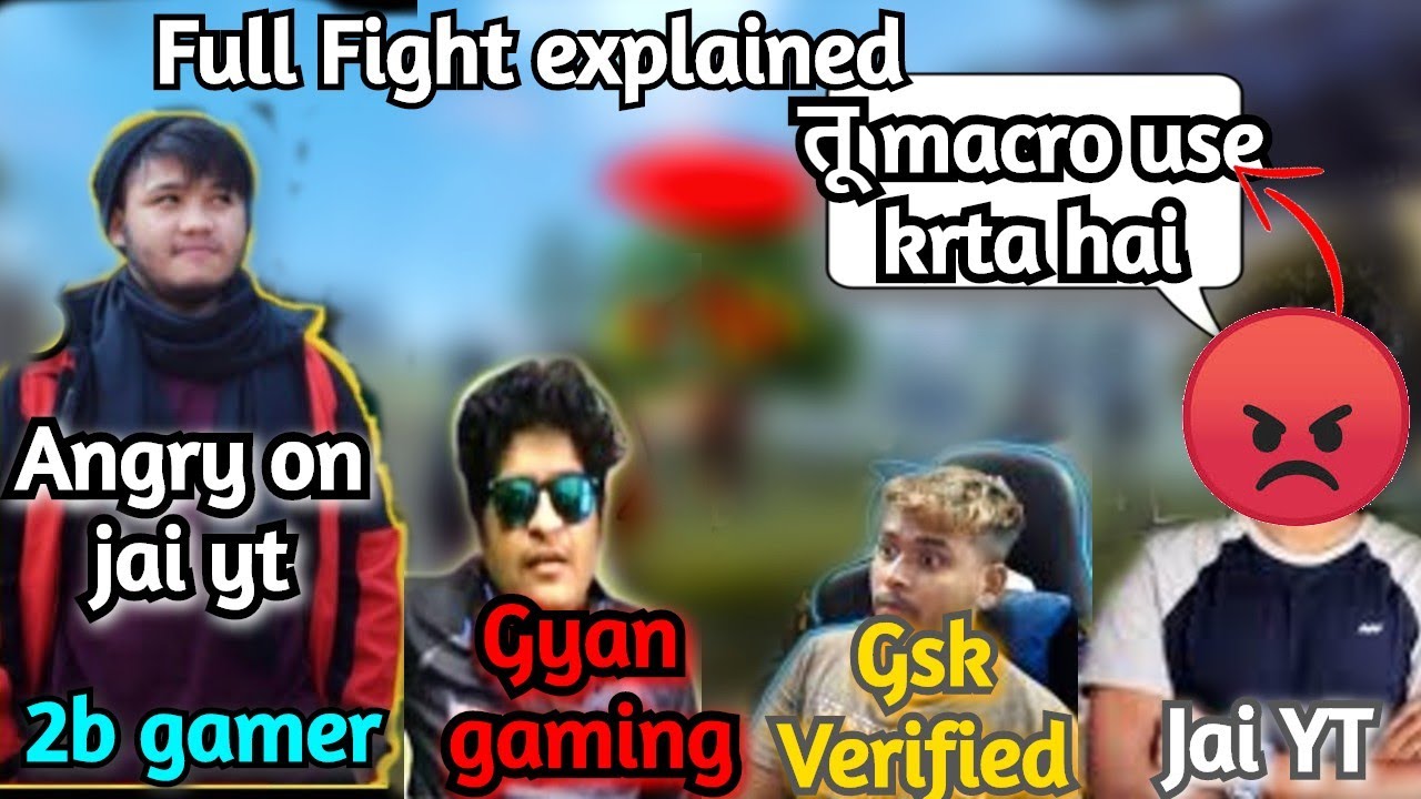 Big Fight Between 2b gamer and Jai Yt || gyan gaming, gsk verified , Burried hackrer || free fire