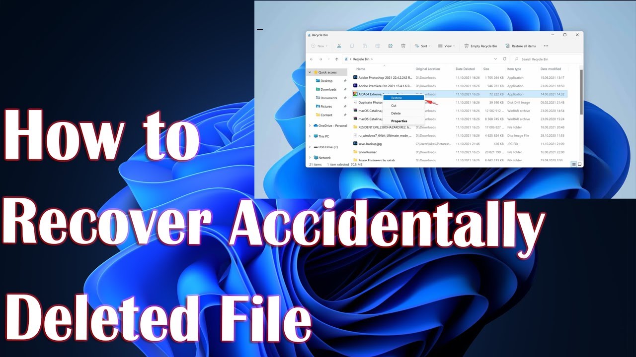 How to Recover Accidentally Deleted File in Windows 11 - YouTube