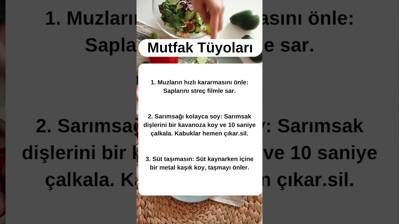“Mutfakta Hayat Kurtaran 10 Pratik Tüyo!”#MutfakTüyoları #PratikBilgiler #YemekHazırlığı