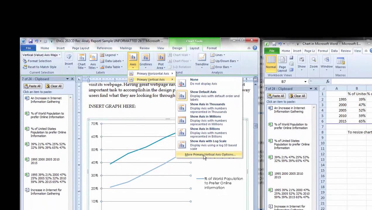 VIDEO 3: Creating Graphs and Charts in Word - Design and Layout - YouTube
