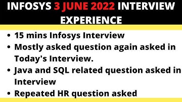 LATEST INFOSYS 3 JUNE 2022 INTERVIEW EXPERIENCE | INFOSYS INTERVIEW EXPERIENCE FOR FRESHERS