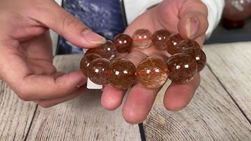 Vòng tay phong thủy Thạch Anh tóc nâu  17ly - TN0025