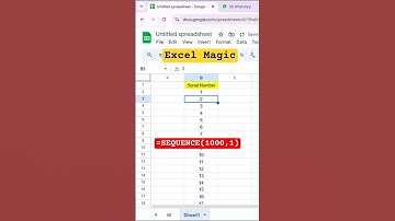 Excel SEQUENCE Formula | Generate Numbers 1 to 1000 Instantly #ExcelTips #tricks