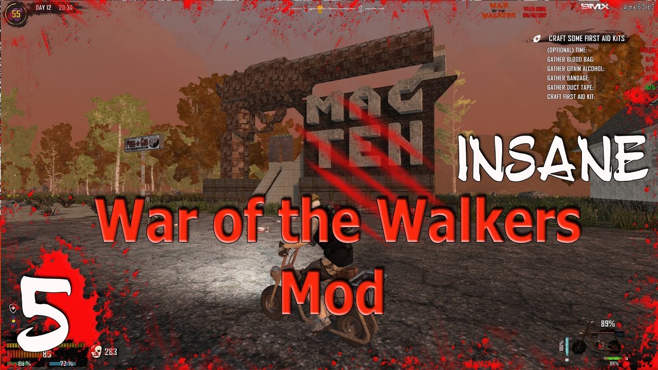 7 days to die  Alfa 16 ( Режим Insane) War of the Walkers Mod S2 # 5 Секретный дом