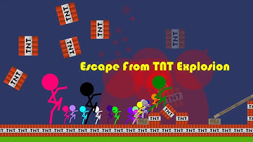 Escape From TNT Explosion  # Explosion #marble race #Algodoo sTICKMAN .