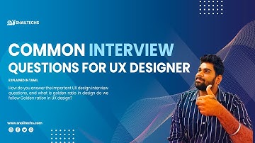Common interview questions for a UX designer..? Explained in Tamil