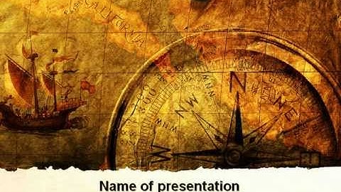 Ancient Map With Compass PowerPoint Template by PoweredTemplate.com