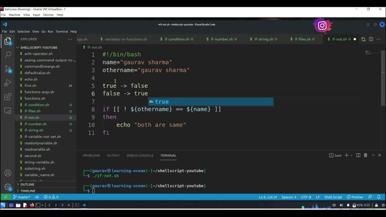 Shell Script tutorials - 30 - What is Not Operator in Shellscript - How ...