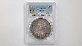 保留中 1744 ドイツ アウグスブルク 都市景観 カール7世 1ターラー