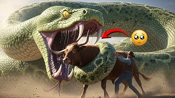 Heroic Rescue Team Saves Loyal Bull From Giant Python’s Terrifying Attack 🐍🐂