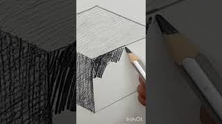 How to shade a cube with pencil #how to shade basic forms tutorial #pencil shading #shorts
