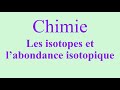 Chimie  isotopes et abondane isotopique isotopes