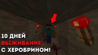 Я Выжил 10 Дней с ХЕРОБРИНОМ в Майнкрафт!