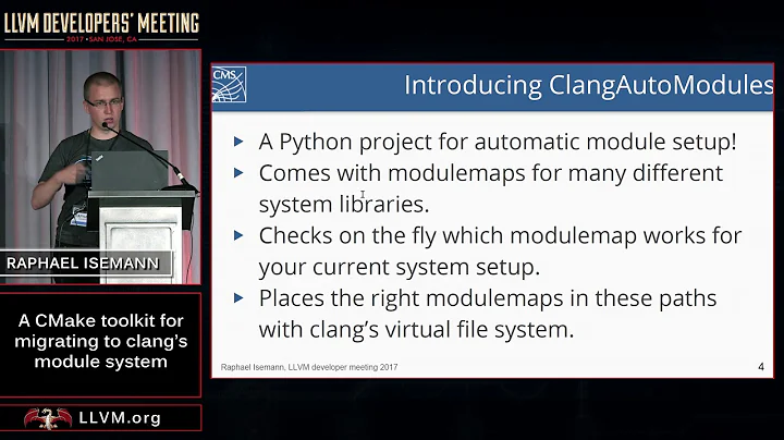 2017 LLVM Developers’ Meeting: R. Isemann “A CMake toolkit for migrating C++ projects to clang .. ”