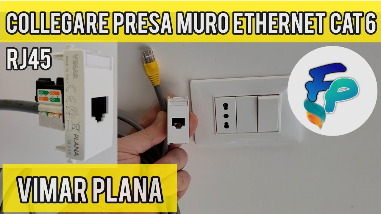 Collegare presa muro Ethernet Cat 6 RJ45 serie Vimar Plana 