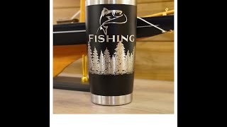 Fishing - Insulated Laser Etched Tumbler with Lid - Gift for Him, Gift for Boyfriend, Husband Gif...