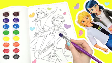 Miraculous Ladybug Coloring Book Pages with Marinette, Alya, and Adrien