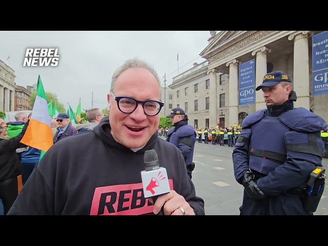 Massive march against immigration in Ireland sees dozens of counter-protesters class=