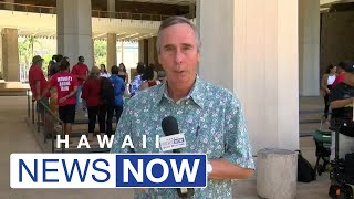 Advocates rally at state Capitol for water rights in wake of Lahaina wildfire devastation