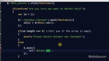Ajax Delete multiple data with checkboxes in PHP Jquery Mysql