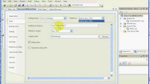 NetCOBOL for .NET Tutorial: Visual Studio Project Properties