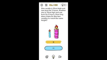 Brain Out Level 133 One candle is 50cm high and can burn for 3hours Another one is 70cm #brainout