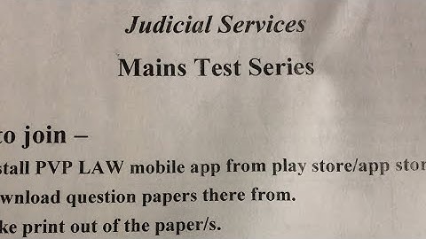 Mains Test Series for Judicial Services
