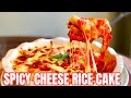 Tteokbokkii: 떡볶이 | SPICY CHEESY Korean Rice Cake Recipe & Mukbang (치즈떡볶이 만들기) CHEESE Tteokbokki