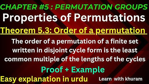 Order Of a Permutation || CH # 5 Permutation Groups || Abstract Algebra