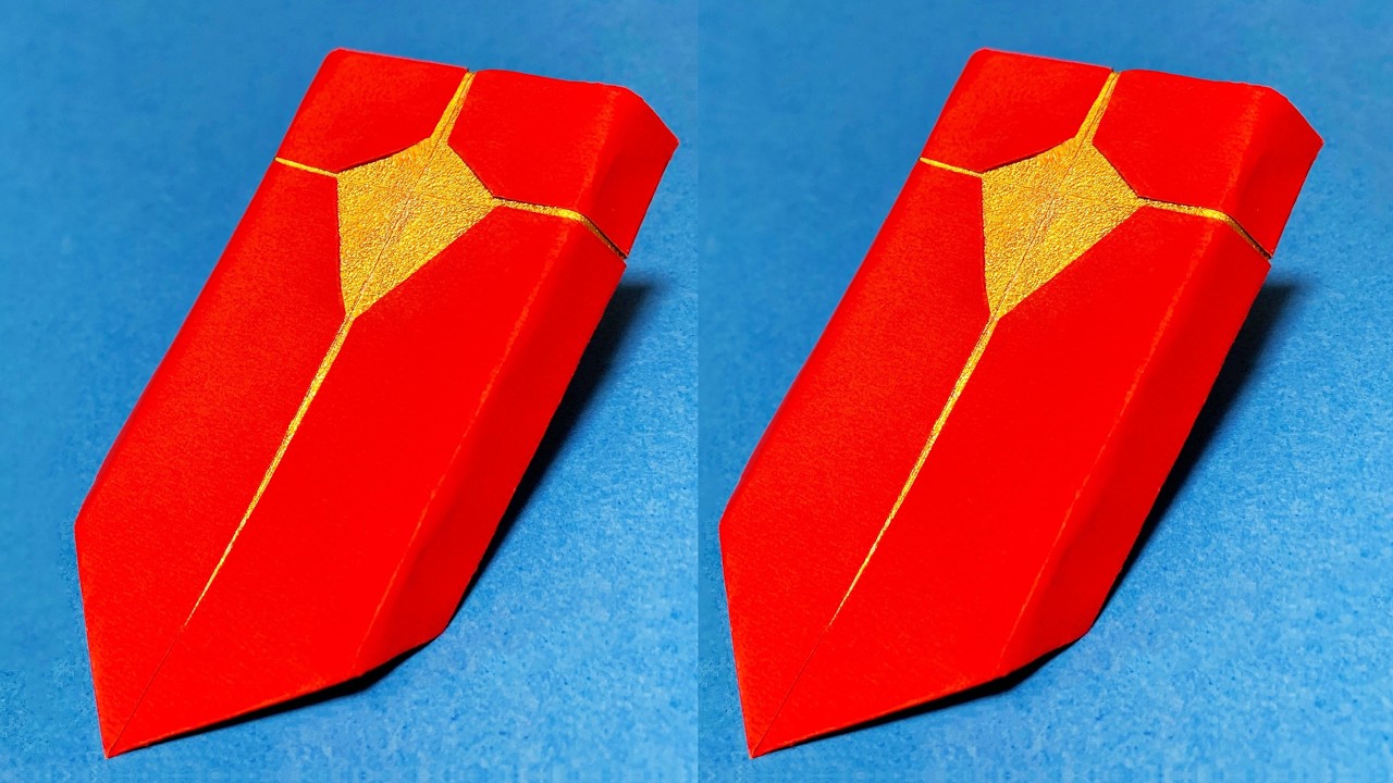 【簡単折り紙】折り紙1枚で可愛い盾の作り方 🛡️ 飾って遊べる！ | Origami Shield for Kids | 摺紙 盾 | 종이접기