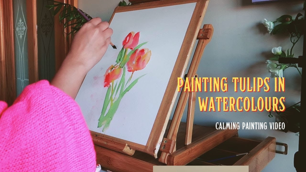 How to Paint Loose Watercolour Tulips | Relaxing Painting Video - YouTube
