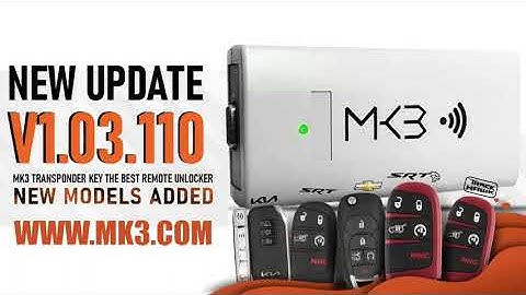 New 01.03.110 Released For The MK3 Original Transponder Key Programming Tool Update !