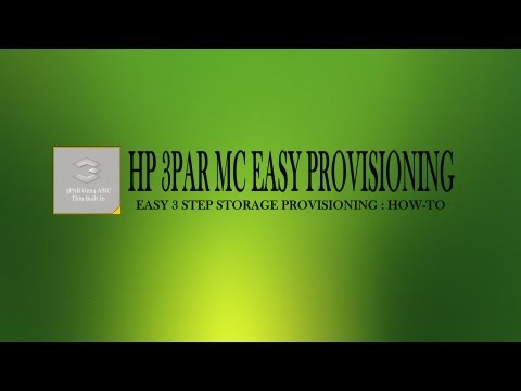 HP 3PAR Easy Provisioning