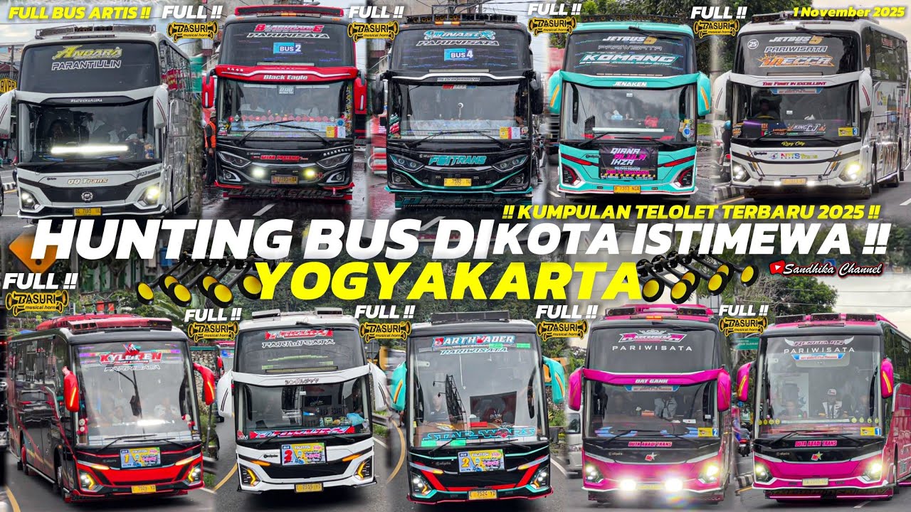 HEBOH‼️ KUMPULAN BUS TELOLET TERBARU DI JOGJA BANYAK ARTIS BUS!! FULL BASURI CORONG ATAS 🥳🤯