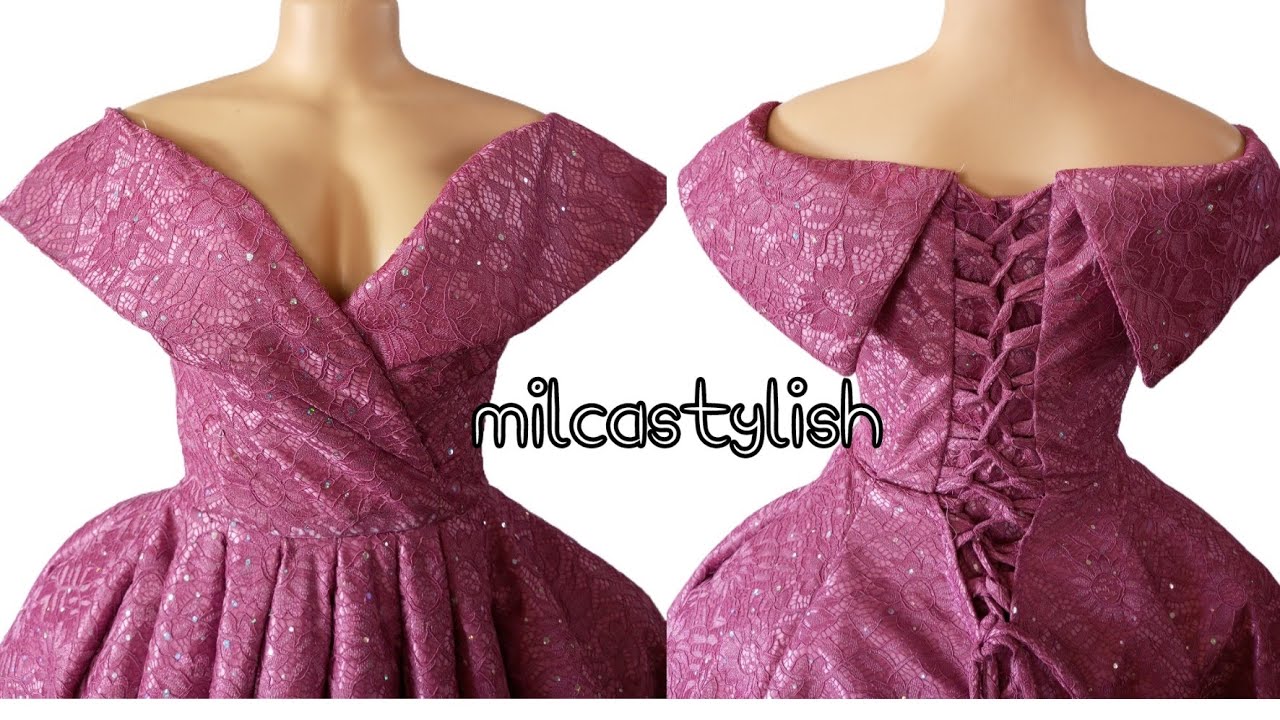 jinsi ya  kushona collar ya mapishano ya kutoa nchi 5|overlapping cape off shoulder