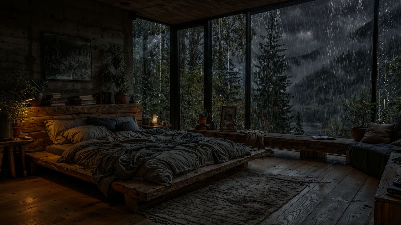 Засыпайте через 5 минут под звуки сильного дождя – расслабляющий звук на всю ночь.
