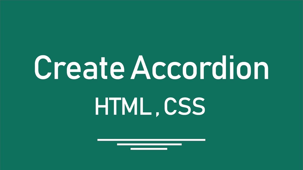 ( HTML || CSS ) Create Accordion --- عمل اكورديون بطريقه جميله - YouTube