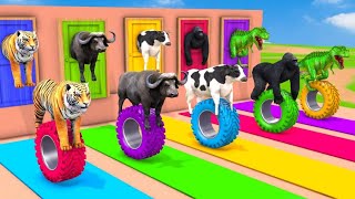 Paint Animals Gorilla Cow Tiger Lion Elephant Fountain Crossing Animal Game N.V ANIMALS COLOURS screenshot 5