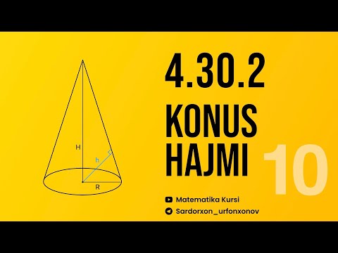 Video: Konusning hajm formulasi nima?