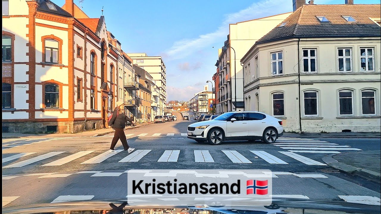 4K Driving in Kristiansand, Norway - Sunny November Day