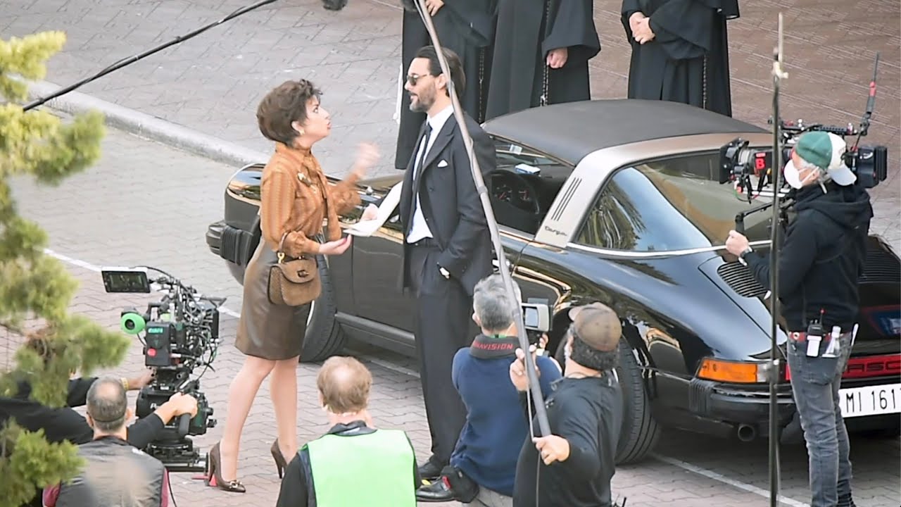 Lady Gaga and Jack Huston filming 'House of Gucci' in Rome, Italy